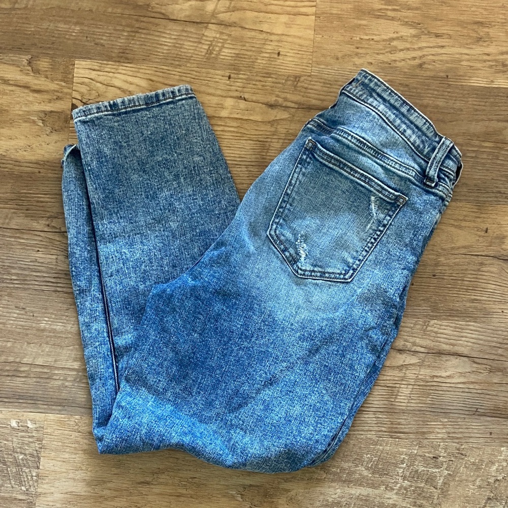 Women's Mid-Rise Ankle Crop Denim Jeans - Blue Wash